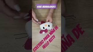 Cómo hacer coleteros scrunchies para niñas de figura Hello Kitty tutorial diy shorts shortvideo [upl. by Elhsa617]