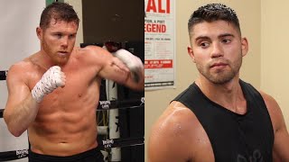 CANELO GIVES HEAVYWEIGHT SPARRING PARTNER BEN ALVAREZ A BOXING LESSON TAKES NOTES PPL [upl. by Nodnerb720]