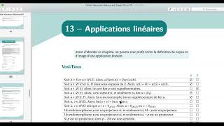 Cahier de vacancesRogerMansuyApplications linéaires [upl. by Roban]