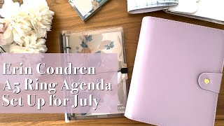 Erin Condren LifePlanner Move In amp Set Up  Daily A5 Ring Agenda Bold Blooms July 2024 Start [upl. by Meelas621]