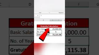 Automatic Gratuity Calculation Formula  exceltips Gratuity trending shortsvideo excelgyan [upl. by Onstad]