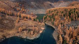 Aerial view of Mountain Altai in late autumn showcasing vibrant foliage [upl. by Kerin]