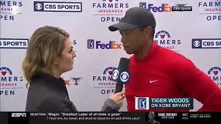 Tiger Woods being told by his caddie about Kobes death after completing his round [upl. by Dikmen171]