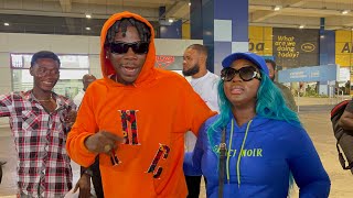 Stonebwoy welcomes Jamaican dancehall queen spice to Ghana ahead of jiggle and wine video [upl. by Cordey381]