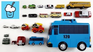 Learning Small and Big for kids with street vehicles of tomica トミカ tayo 타요 꼬마버스 타요 중앙차고지 [upl. by Racso180]