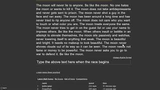 220 moon quote  NEW Typeracer WORLD RECORD [upl. by Jamila191]