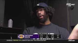 Anthony Davis POSTGAME INTERVIEW  Los Angeles Lakers beat Charlotte Hornets 124118 [upl. by Ara]