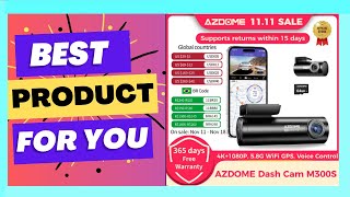 AZDOME M300S 4K Dash Cam Front and Rear 58G WiFi GPS Dash Camera for Cars [upl. by Suiram]