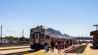 Riding New Mexico RAILRUNNER Alvarado Transportation Center  Montaño Station [upl. by Ellerehc]