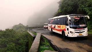 MSRTC Buses going through Beautiful Karul Ghat  Gaganbawada [upl. by Fitting121]