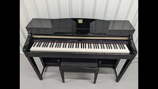 YAMAHA CLAVINOVA CLP370PE DIGITAL PIANO  STOOL IN GLOSSY BLACK stock nr 24531 [upl. by Inhsor]