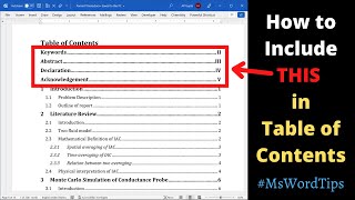 How to add sectionheading before Table of Contents into Table of Contents 2022 [upl. by Eesak]