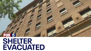 NYC migrant crisis Harlem shelter temporarily evacuated [upl. by Sabsay575]