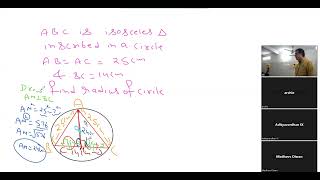 ABC is isosceles Triangle inscribed in a circle ABAC25 cmand BC14 cm find radius of circle [upl. by Nnairrehs201]