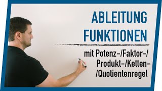 Ableitung mit PotenzFaktorProduktKettenQuotientenregel  Mathe by Daniel Jung [upl. by Naujud]