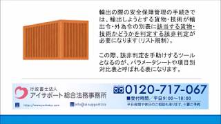 パラメータシートと項目別対比表の違いとは｜輸出許可・輸出承認申請代行センター [upl. by Mcwherter]