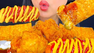 ASMR Convenience Store Fried Burrito Fried Chicken amp Corn Dog Eating Sounds Mukabang ASMR Phan [upl. by Aicenet783]