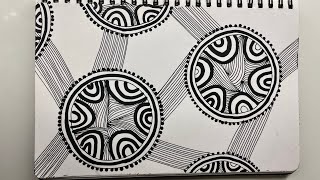 Zentangle Art for Beginners  Zentangle doodle art  Relaxing Zen art [upl. by Meeharbi117]