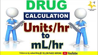 Drug calculation for Nurses  Converting Unitshour to mLhour  Using infusion pump  PART3 [upl. by Smukler]