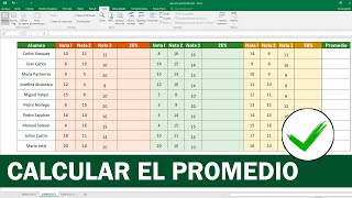 Como sacar promedio en Excel Calcular Promedio [upl. by Derzon]