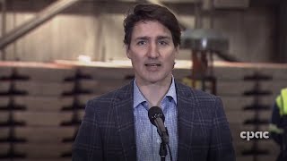 Le PM Trudeau souligne laide au secteur des minéraux et commente le bannissement de Huawei [upl. by Eldoria]