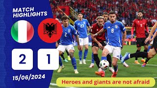 Italy vs Albania 21 Highlights Bastoni Barella Bajrami  Euro 2024 [upl. by Akeirahs24]