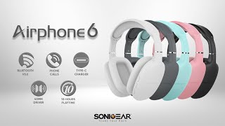 SONICGEAR AIRPHONE 6 RECHARGEABLE BLUETOOTH HEADPHONES WITH MIC [upl. by Haleigh]