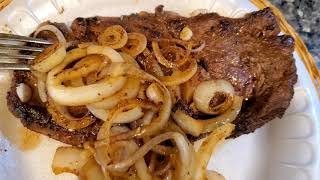 BUTTER BRAISED BISON STEAK PAN SEARED BISON RECIPE [upl. by Ahsyekat507]