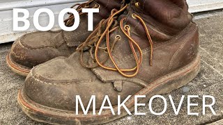 Thorogood Moc Toe Boot Restoration  Total Boot Makeover [upl. by Haraj]