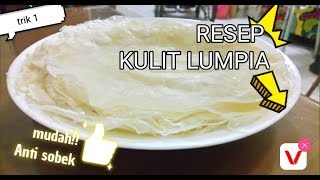 Resep kulit lumpia mudah anti sobektrik 1 by trisusanti [upl. by Anicul]