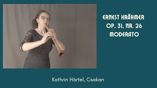 E Krähmer  Moderato op 31 Nr 26 Kathrin Härtel Csakan [upl. by Ahsielat878]