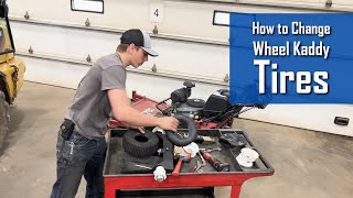 How to Change a Tire on a Wheel Kaddy Mower Sulky [upl. by Akers]