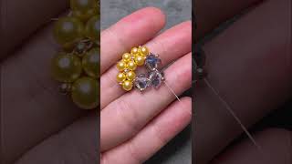 1 minute how to make beaded bracelet making bracelet with pearls amp bicone beads [upl. by Fulvia705]