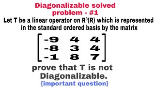 Diagonalizable matrix solved problem 🔥 [upl. by Delastre749]