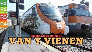 RODALIES RENFE Trenes líneas R2 R2Nord R3 y R4 CIVIA y 447 [upl. by Ardnassela]