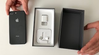 iPhone 8 Plus Unboxing space gray [upl. by Noirrad]