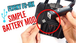 FSi6X Simple DIY Battery Mod  Lithium 5v USB FlySky [upl. by Ydiarf]