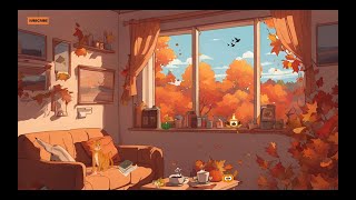 🍁 Calm Music amp Cozy Autumn Room with Relaxing Music for Sleeping Study Focus [upl. by Ranna]