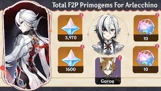 How Much F2P Primogems Can You Get For Arlecchino  Genshin Impact [upl. by Gilpin]