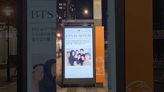 BTS Ads outside HYBE at night from INDONESIAN ARMY 🇮🇩 💜 bts btsarmy shorts [upl. by Meris]