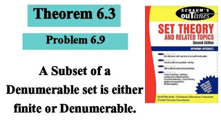 A subset of Denumerable Set is either finite or Denumerable  Set theory  Problem 69  Theorem 63 [upl. by Raynata538]