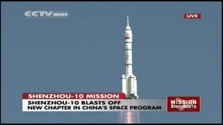 Launch of Manned Chinese Shenzhou10 Spacecraft [upl. by Launce]