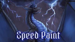 ⚡Commission A dragon in a storm⚡ SpeedPaint Mira Cantutaru [upl. by Rambort]