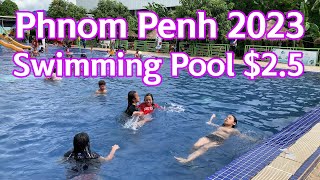 4K Phnom Penh Cambodia 2023 Monorom Garden Swimming Pool អាងហែលទឹកខ្មែរ ភ្នំពេញ សួនមនោរម្យ [upl. by Edyak]