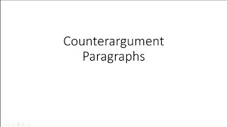 Counterargument paragraphs [upl. by Kilian104]