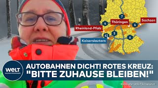 WINTERWUCHT IN DEUTSCHLAND Rotes Kreuz warnt quotBitte zuhause bleibenquot [upl. by Ahseetal510]