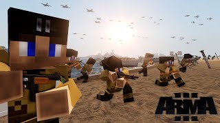 DDAY MINECRAFT at its MOST REALISTIC  Minecraft Arma 3 [upl. by Eltsirc]