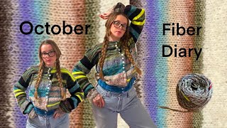 October Fiber Diary Halloween Crochet Raglan Knitting Raglan Yarn Haul Thrift Haul [upl. by Ribal]