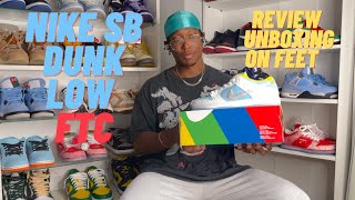 NIKE SB DUNK LOW PRO QS X FTC UNBOXING REVIEW ON FEET [upl. by Yrojram103]