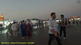 Morocco  Marrakech Jemaa elFnaa Square  July 2023 [upl. by Porty]